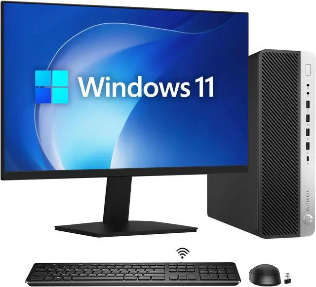Main image of HP EliteDesk 800 G4 SFF Windows 11 Pro/ Business Desktop PC Computer/ Intel Hexa-Core i5-8500(8th Gen Processor) 16GB DDR4 RAM/ 1TB NVMe SSD/ WIFI/ 24-Inch FHD Monitor/ HDMI/ Bluetooth