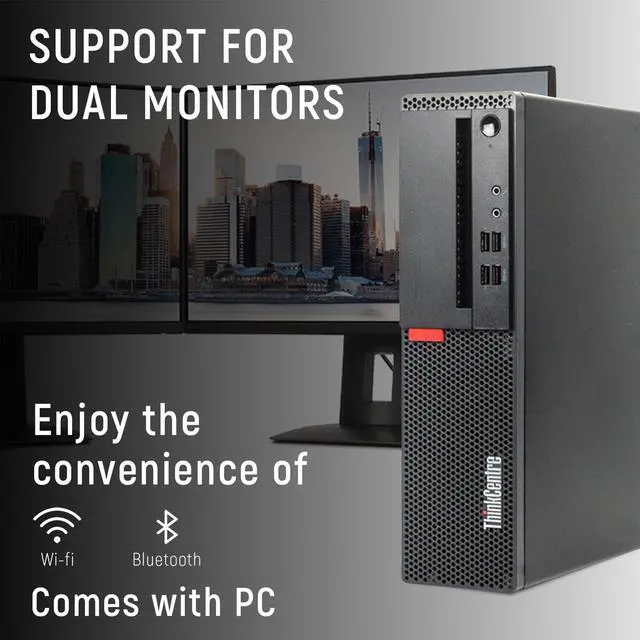 Alt view image 6 of 7 - Lenovo Computer ThinkCentre M910s SFF Business Desktop PC - Black (Intel i5 Quad-Core CPU Up to 3.60 GHz/ 8GB DDR4 RAM/ 1TB SSD/ Windows 10 Pro) Wireless Keyboard Mouse, USB WIFI and Bluetooth Adapter