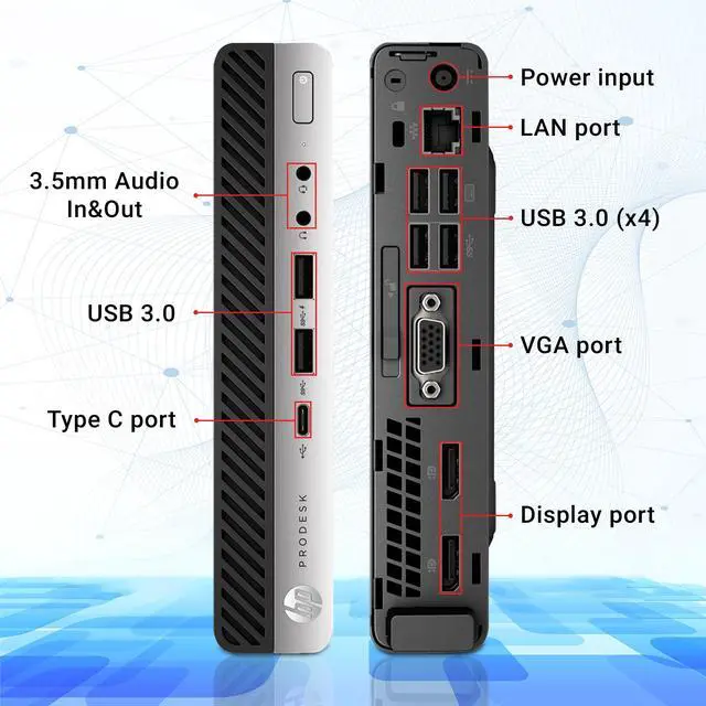 Alt view image 2 of 7 - HP Computer ProDesk 600 G3 Mini Windows 10 Pro Business Desktop Tiny PC | Intel Core i5 7500T Processor | 16GB DDR4 RAM | 512GB M.2 NVMe SSD | WIFI | Bluetooth | Wireless Keyboard and Mouse