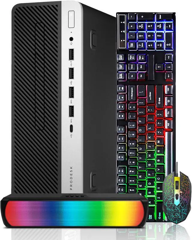 Main image of HP Business Desktop PC ProDesk 600 G4 SFF High-Performance Windows 11 Pro Computer - Hexa-Core I5 8500 Processor 4.10GHz| 32GB DDR4 RAM | 2TB SSD (Fast boot) | WIFI Bluetooth | RGB Sound Bar