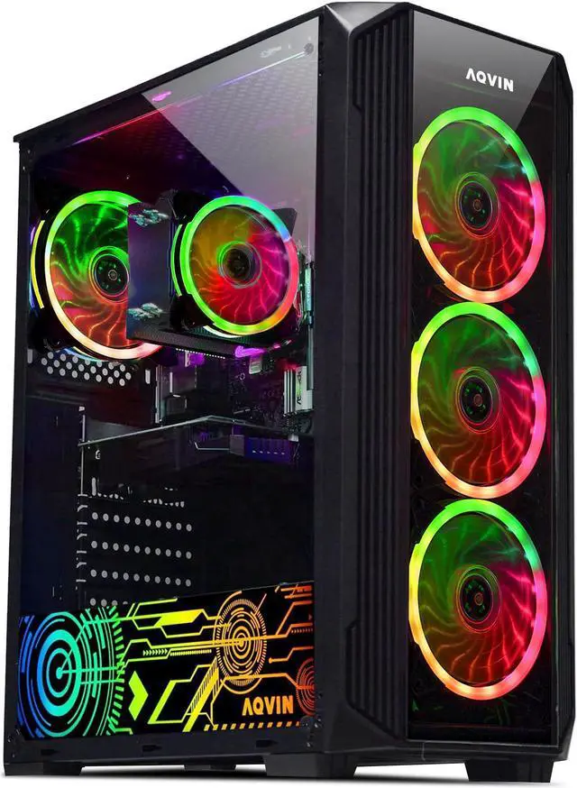 Main image of AQVIN ZForce Gaming Tower PC - Intel Hexa-Core i7 Up to 4.60 GHz | NVIDIA GeForce RTX 3050 6GB GPU | 32GB DDR4 RAM | 1TB NVMe SSD | Windows 11 Pro Desktop Computer | Built-in WIFI - 1 year Warranty