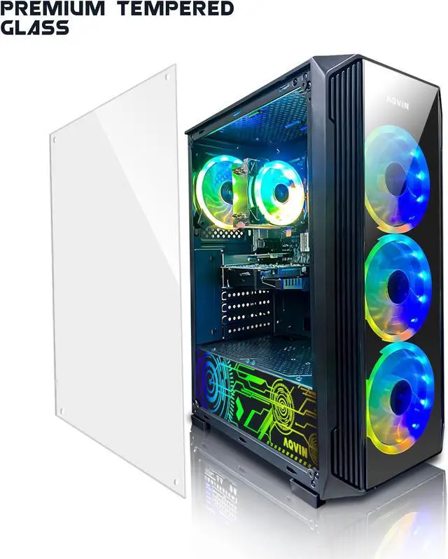 Alt view image 10 of 10 - AQVIN ZForce Gaming PC - Intel Hexa-Core i7 Up to 4.60 GHz | NVIDIA GeForce RTX 3060 12GB GPU Card | 32GB DDR4 RAM | 1TB NVMe SSD | Windows 11 Pro Desktop Computer | Built-in WIFI - 1 year Warranty