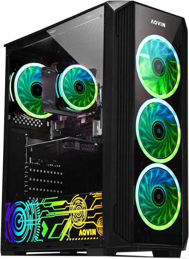 Main image of AQVIN ZForce Gaming PC - Windows 11 Pro Desktop Tower Computer | NVIDIA GeForce RTX 4060 8GB Card | Intel Hexa-Core i7 Up to 4.60 GHz | 32GB DDR4 RAM | 2TB NVMe SSD | Built-in WiFi - 1 Year Warranty