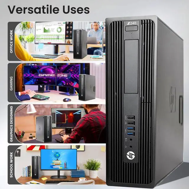 Alt view image 7 of 9 - HP Workstation Z240 SFF Gaming PC/ NVIDIA Graphics RTX 3050 6GB/ Intel Core i7 4.00 GHz CPU/ 1TB SSD/ 16GB DDR4 RAM/ Windows 10 Pro/ Desktop Computer/ Gaming Keyboard and Mouse/ WIFI - Black