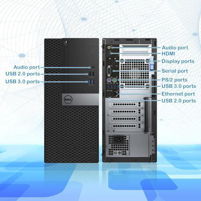 Alt view image 2 of 7 - Dell OptiPlex Computers Mini Tower Professional Desktop PC | Intel i5 Quad-Core Processor Up to 3.60 Ghz | 16GB DDR4 RAM | 1TB NVMe SSD | Windows 10 Pro | Built- in WIFI - Black