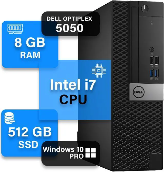Alt view image 2 of 7 - Dell OptiPlex 5050 SFF Business Desktop Computer PC - Intel quad-core I7 6th Gen CPU Up to 4.00 GHz | GeForce GT 1030 2GB(HDMI) |8GB DDR4 RAM | 512GB SSD | Windows 10 Pro | Wireless Keyboard & Mouse