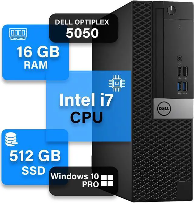 Alt view image 9 of 9 - Dell OptiPlex 5050 SFF High-Performance Desktop Computer Windows 10 Pro PC - Quad Core I7-6700 CPU Up to 4.00 GHz/ Nvidia GeForce GT 1030 GPU/ 32GB DDR4 RAM/ 2TB SSD | Built-in WIFI | HDMI