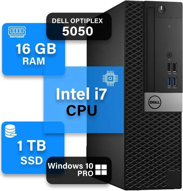 Alt view image 3 of 9 - Dell OptiPlex 5050 SFF High-Performance Desktop Computer Windows 10 Pro PC - Quad Core I7-6700 CPU Up to 4.00 GHz/ Nvidia GeForce GT 1030 GPU/ 16GB DDR4 RAM/ 1TB SSD | Built-in WIFI | HDMI