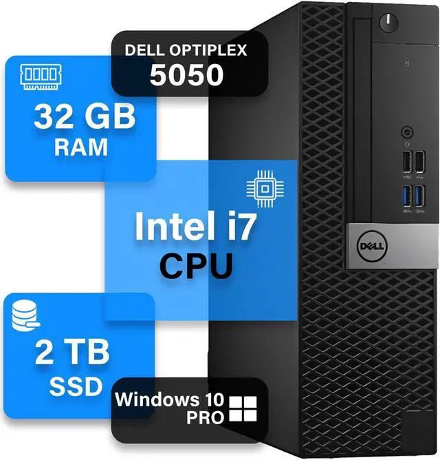 Alt view image 3 of 9 - Dell OptiPlex 5050 SFF High-Performance Desktop Computer Windows 10 Pro PC - Quad Core I7-6700 CPU Up to 4.00 GHz/ Nvidia GeForce GT 1030 GPU/ 32GB DDR4 RAM/ 2TB SSD | Built-in WIFI | HDMI