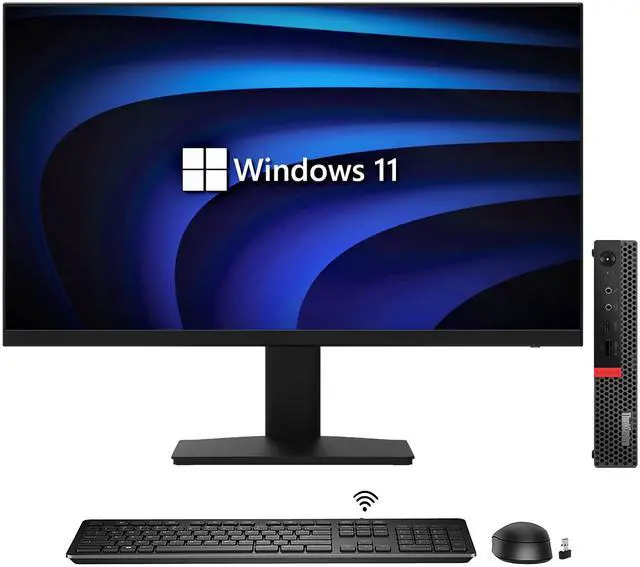 Main image of Lenovo ThinkCentre M920q Mini/Tiny Desktop Computer PC/ Windows 11 Pro / Intel Hexa-Core i5-8400T Processor up to 3.30 GHz/ 2TB NVMe SSD/ 16GB DDR4 RAM/ 24''-Inch FHD Monitor/ HDMI/ WiFi