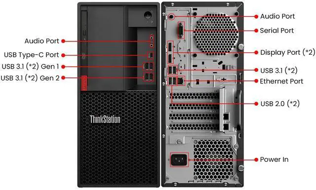 Alt view image 2 of 6 - Lenovo ThinkCentre P330 Business Desktop Tower PC Windows 11 Pro Computer - Intel Hexa Core I5 8500 Processor Up to 4.10 GHz, 32GB DDR4 RAM, 512GB SSD, Bluetooth Adapter