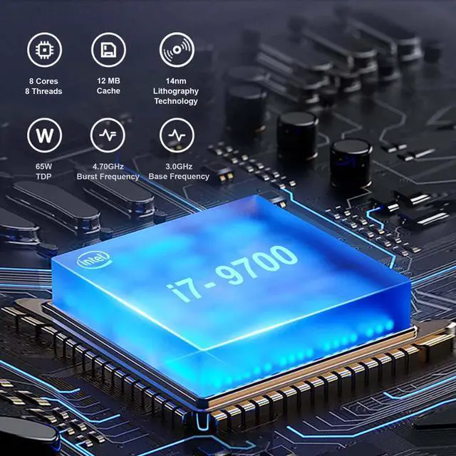 Alt view image 3 of 7 - AQVIN MTX60 Minitower Windows 11 Pro Desktop Computer PC - Intel Octa-core I7 Processor Up to 4.70GHz | 32GB DDR4 RAM | 512GB NVMe SSD | AX900 WiFi Bluetooth Adapter