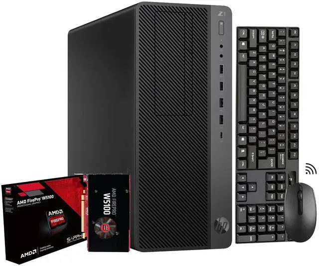 Main image of HP Z1 Entry Tower G5 Workstation Desktop PC Windows 11 Pro High-Performance Computer - Intel Core I5 8th Gen CPU Up to 4.10 GHz | 16GB RAM | 1TB SSD | AMD FirePro W5100 4GB Graphics card | WIFI -Black