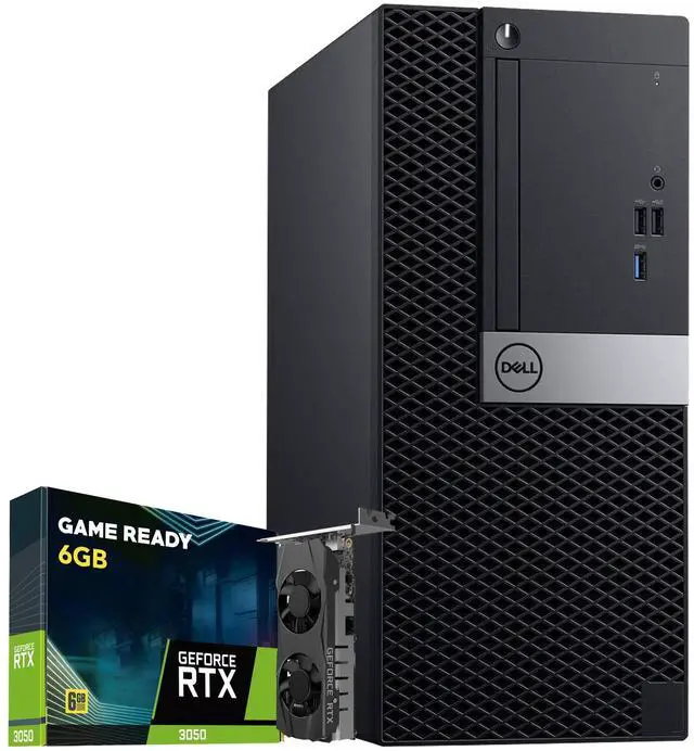 Main image of Dell OptiPlex 7070 Tower Gaming PC Windows 11 Pro Computer - Intel Hexa Core I5 Processor Up to 4.40 GHz | GeForce RTX 3050 6GB GPU | 32GB DDR4 RAM | 512GB NVMe SSD | Free RGB Keyboard and Mouse