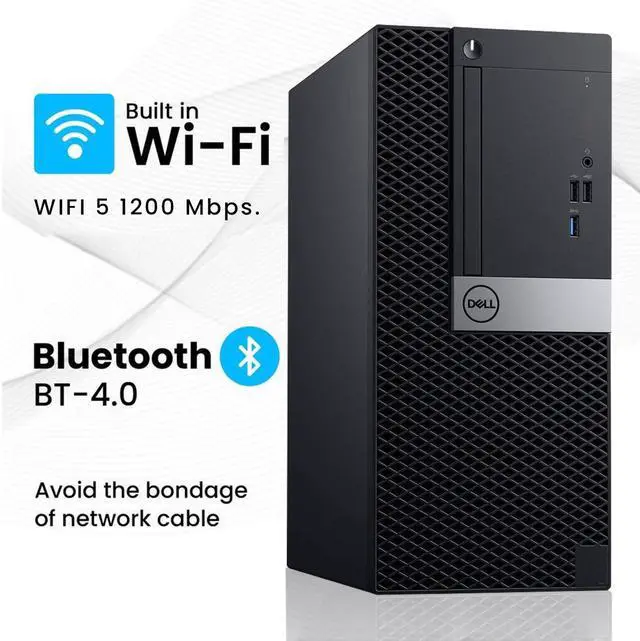 Alt view image 6 of 7 - Dell OptiPlex 7070 Tower Gaming PC Windows 11 Pro Computer - Intel Hexa Core I5 Processor Up to 4.40 GHz | GeForce RTX 3050 6GB GPU | 32GB DDR4 RAM | 512GB NVMe SSD | Free RGB Keyboard and Mouse