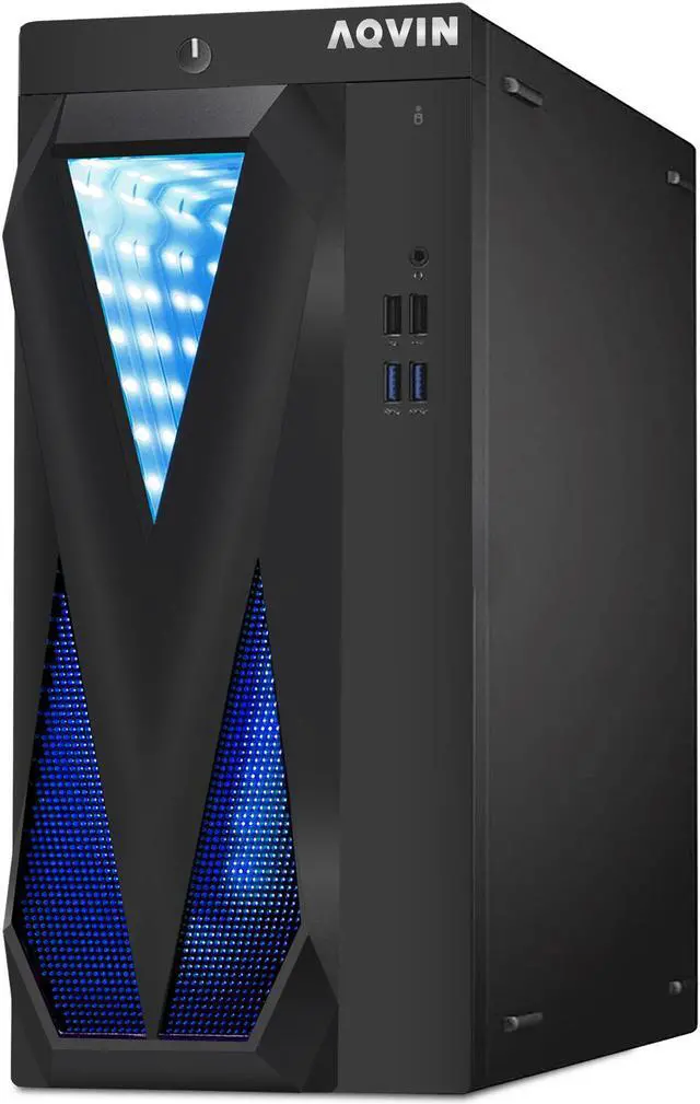 Main image of AQVIN Gaming Computer Desktop PC - Intel Core I7 Processor Up to 4.00 GHz - GeForce GTX 1650 GDDR5 4GB Graphics Card - 32GB RAM - 1TB(1000GB) SSD - Gaming Keyboard & Mouse - WiFi Ready - Win 10 Pro