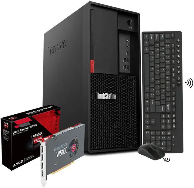 Main image of Lenovo ThinkCentre P330 Business Desktop Tower PC Windows 11 Pro Computer - Intel Hexa Core I5 8500 Processor Up to 4.10 GHz, 32GB DDR4 RAM, 512GB SSD,  AMD FirePro W5100 4GB GPU, Bluetooth Adapter