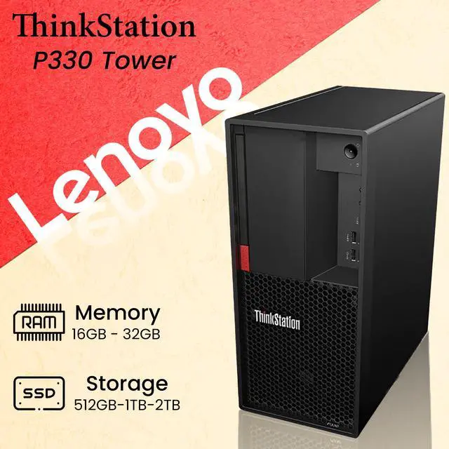 Alt view image 6 of 7 - Lenovo ThinkCentre P330 Desktop Tower PC Windows 11 Pro High-Performance Computer - Intel Core I5 8th Gen CPU Up to 4.10 GHz | 16GB RAM | 1TB SSD |  AMD FirePro W5100 4GB Graphics card | WIFI - Black