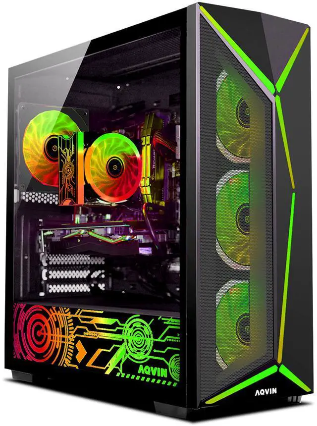 Main image of AQVIN AQ80 Gaming Tower PC - Intel Hexa-Core i7 Up to 4.60 GHz | NVIDIA GeForce RTX 3050 8GB GPU | 32GB DDR4 RAM | 2TB NVMe SSD | Windows 11 Pro Desktop Computer | Built-in WIFI - 1 year Warranty