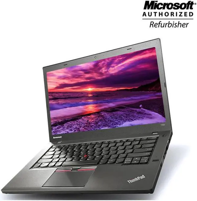 Alt view image 2 of 4 - Lenovo Thinkpad T450 Laptop 14" Intel Core  i5 5300U 8GB RAM 128GBSSD Bluetooth Windows 10 Home 64 Bit Webcam Power Adapter