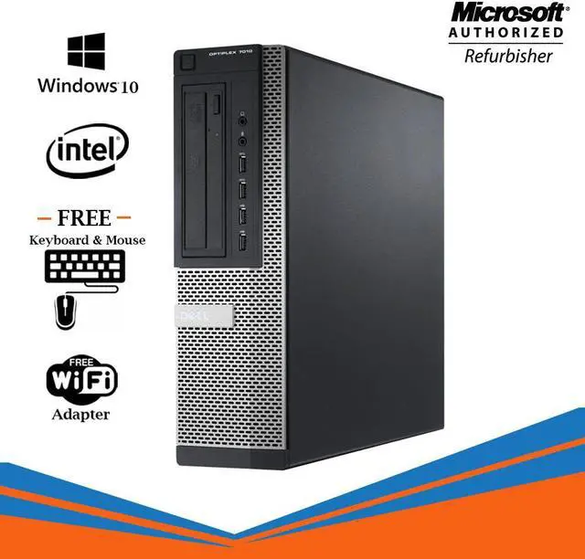 Main image of Dell Optiplex 7010 Desktop Computer Intel Core i5 3470 8GB 320GB HDD DVD Windows 10 Home New Keyboard, Mouse,Power cord,WiFi Adapter