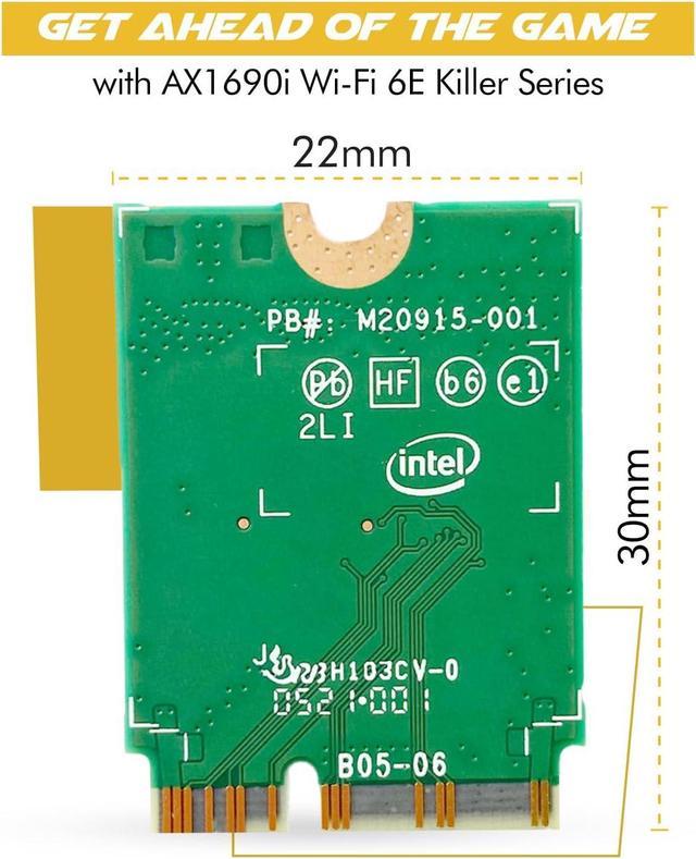 HighZer0 Electronics AX1690i Killer Series Upgraded WiFi 6E Adapter |  Gaming WiFi Adapter | CNVio2 M.2 Wifi Card | 3.0 Gbps WiFi for PC |  Bluetooth 