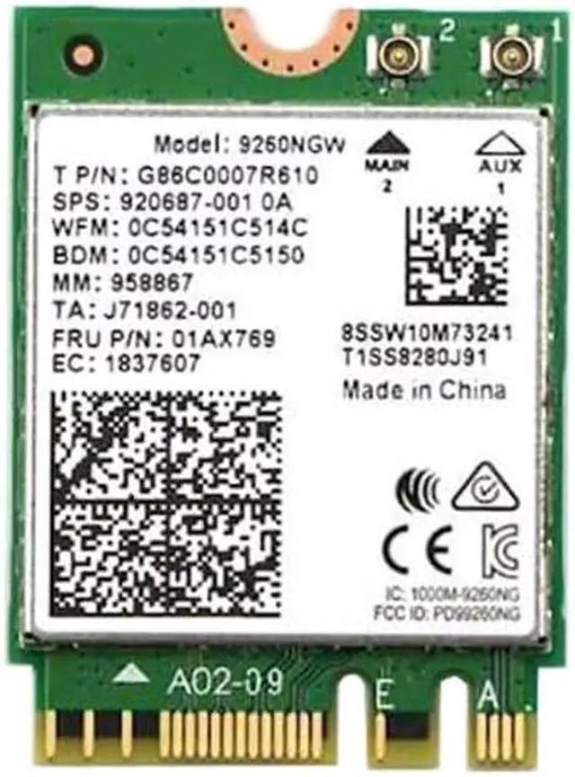 Main image of AC9260 Upgrade to Wi-Fi 5 Wireless-AC | 1.73 Gbps | Bluetooth 5.1 Support | M.2 PCIe | No vPro 9260NGW