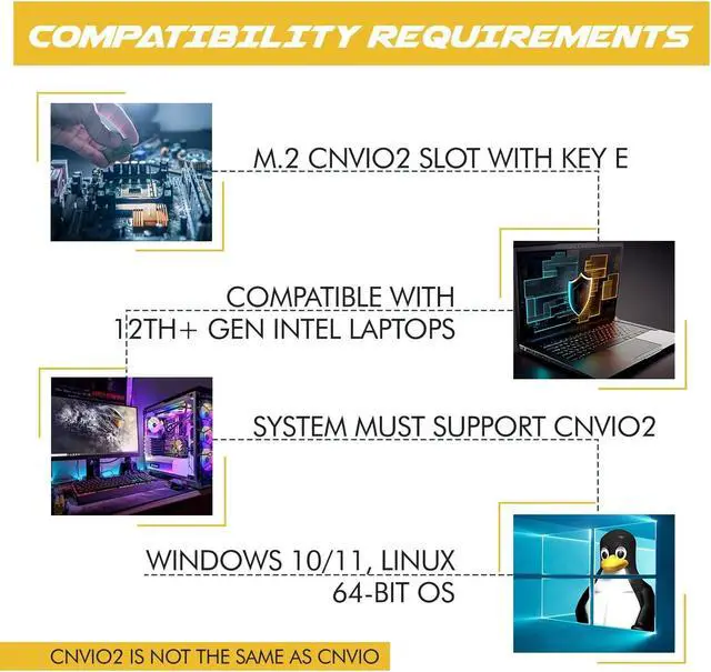 Alt view image 4 of 7 - HighZer0 Electronics AX1690i Killer Series Upgraded WiFi 6E Adapter | Gaming WiFi Adapter | CNVio2 M.2 Wifi Card | 3.0 Gbps WiFi for PC | Bluetooth 5.3 Support | Requires Intel 12th+ Gen CPU