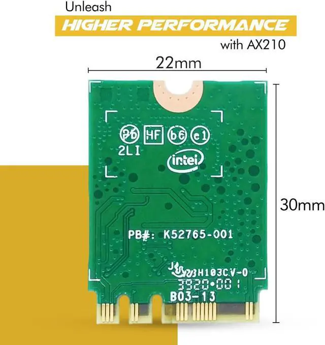 Alt view image 2 of 7 - WIFI 6E Laptop Upgrade Card Tri Band AX210NGW 2.4Gbps 802.11ax Wireless AX210 WiFi Bluetooth 5.2 No vPro