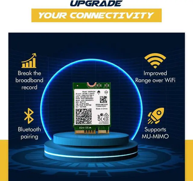 Alt view image 4 of 7 - Laptop Upgrade Card Wireless-AC 9560 802.11ac Bluetooth 5.0 Support M.2 WiFi MU-MIMO