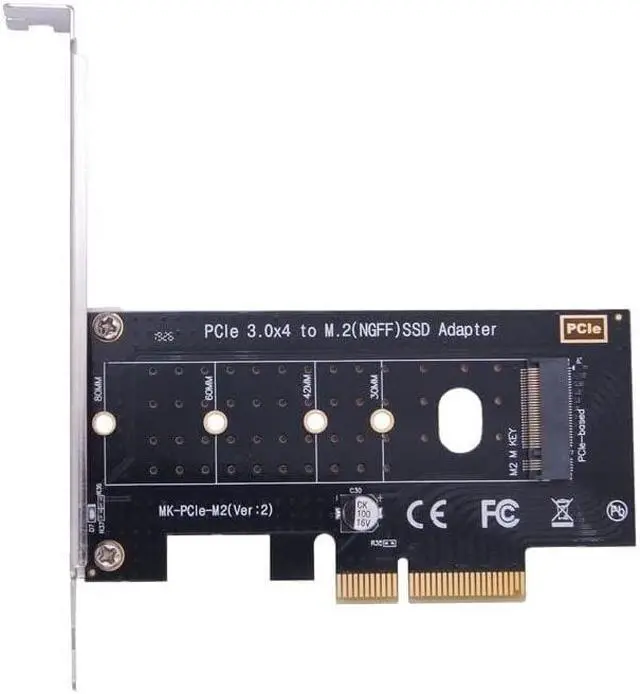 Alt view image 2 of 4 - M.2 NVMe SSD NGFF to PCIE X4 Adapter M Key Interface Card Support PCI-e PCI Express 3.0 x4 2230-2280 Size M2 SSD M2 PCIE Adapter