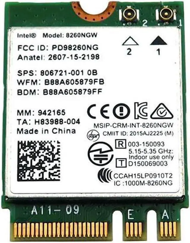 Main image of HighZer0 Electronics Wireless-AC 8260 Legacy Wi-Fi Adapter | 867Mbps WiFi with Bluetooth 4.2 | 2.4GHz & 5GHz Network Card | Supports Intel AMD Linux & Windows | 8260NGW Wireless Adapter
