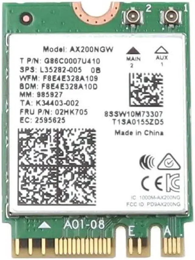 Alt view image 2 of 2 - AX200NGW Intel WI-FI 6 AX200 (Gig+) PCI-E M.2 2230 Wlan BT 5.2 Wifi Card 02HK705 Laptop Wireless Cards - Wifi - OEM