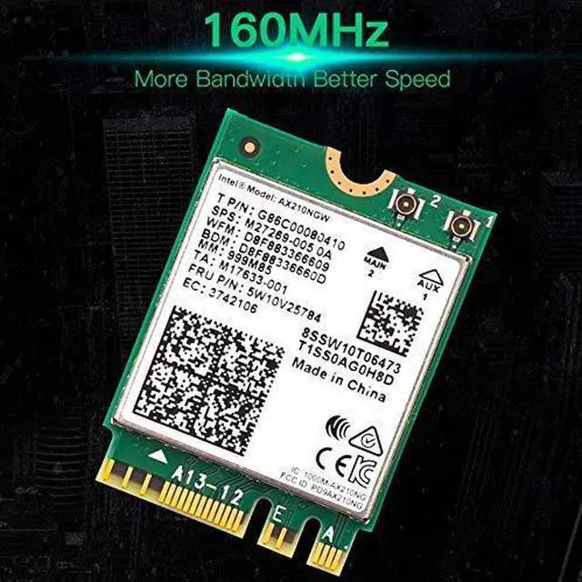 Alt view image 3 of 5 - Wi-Fi 6E AX210 (Gig+) 802.11ax with Bluetooth 5.2 (AX210NGW)