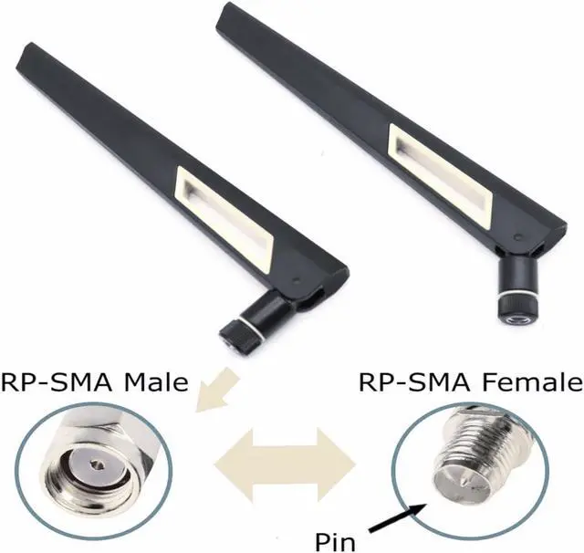 Alt view image 3 of 4 - 10dBi Tri-Band Adjustable External WiFi Antenna Pair | RP-SMA Black/Bronze