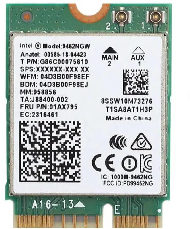 Main image of HighZer0 Electronics Wireless-AC 9462 Legacy Wi-Fi Adapter | 433Mbps WiFi with Bluetooth 5.1 | 2.4GHz & 5GHz Network Card | Requires 8-9th Gen Intel CPU | 9462NGW Wireless Adapter
