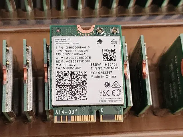 Alt view image 9 of 9 - Intel Network Intel Wi-Fi 7 BE200 2230 2x2 BE+BT No vPro
