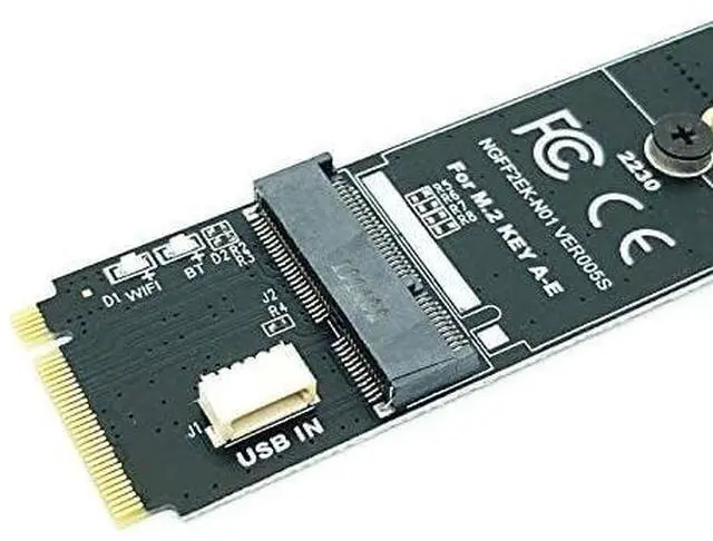 Alt view image 3 of 7 - M.2 M-Key to A + E Key NGFF Slot Wifi Wireless Network Card M.2 NGFF PCI Express to E Key Card M-Key to A-E Key M.2 Wifi Adapter