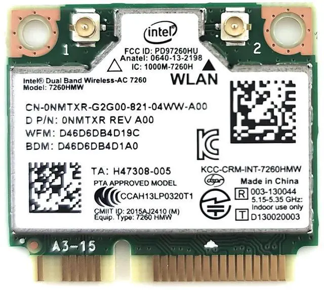 Main image of Intel Dual Band Wireless-AC 7260 Network Adapter (7260.HMWWB.R)