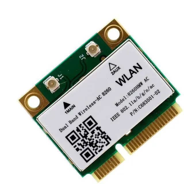 Alt view image 2 of 4 - HighZer0 Electronics Wireless-AC 8260 Half Mini PCIe Network Card | 867 Mbps with Bluetooth 4.2 Support | HMC WLAN Replacement Part 8260.HMWG Wi-Fi Card 8260HMW
