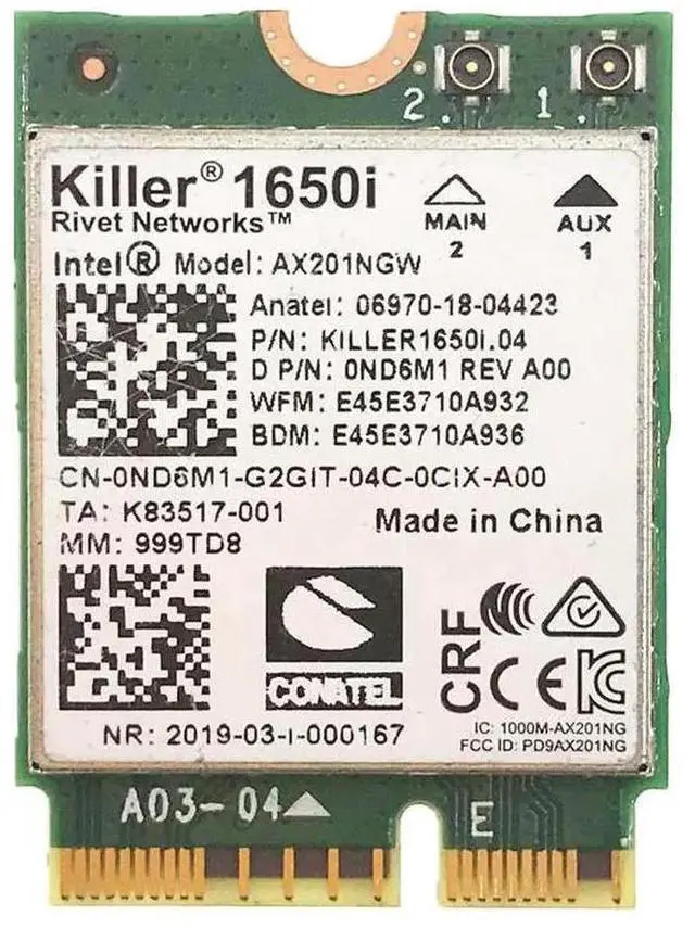 Main image of HighZer0 Electronics AX1650i Killer Series Upgraded WiFi 6 Adapter | Gaming WiFi Adapter | CNVio2 M.2 Wifi Card | 2.4 Gbps WiFi for PC | Bluetooth 5.2 Support | Requires Intel 10th+ Gen CPU