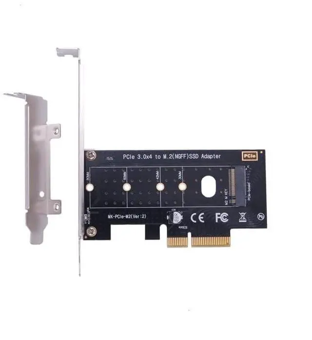 Alt view image 2 of 5 - M.2 NVMe SSD NGFF to PCIE X4 Adapter M Key Interface Card Support PCI-e PCI Express 3.0 x4 2230-2280 Size M2 SSD M2 PCIE Adapter