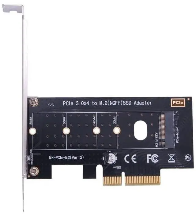 Alt view image 3 of 5 - M.2 NVMe SSD NGFF to PCIE X4 Adapter M Key Interface Card Support PCI-e PCI Express 3.0 x4 2230-2280 Size M2 SSD M2 PCIE Adapter