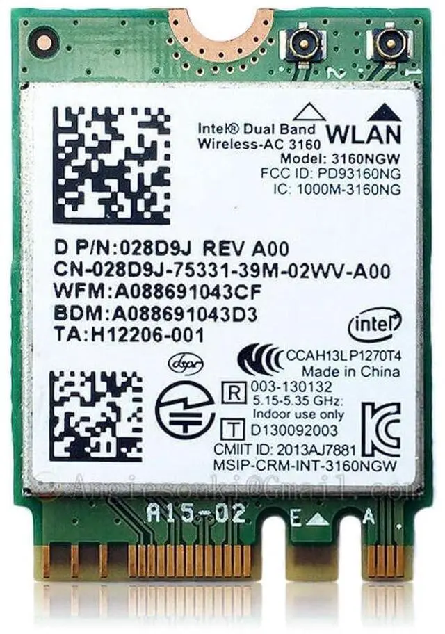 Main image of HighZer0 Electronics Wireless-AC 3160 Legacy Wi-Fi Adapter | 433Mbps WiFi with Bluetooth 4.0 | 2.4GHz & 5GHz Network Card | Supports Intel AMD Linux & Windows | 3160NGW Wireless Adapter