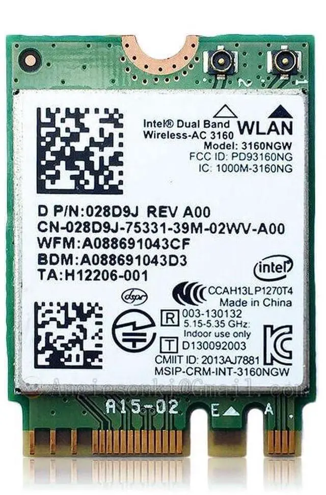 Alt view image 2 of 3 - HighZer0 Electronics Wireless-AC 3160 Legacy Wi-Fi Adapter | 433Mbps WiFi with Bluetooth 4.0 | 2.4GHz & 5GHz Network Card | Supports Intel AMD Linux & Windows | 3160NGW Wireless Adapter