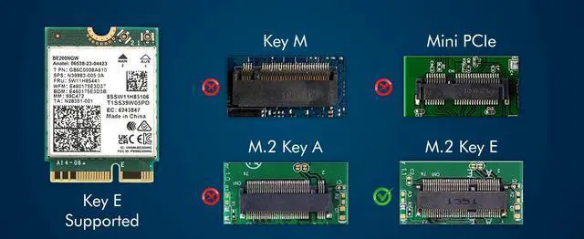 Alt view image 5 of 7 - HighZer0 Electronics BE200 WiFi 7 Card | M.2 PCIe WiFi Card | Tri-Band 2.4/5/6 GHz | Up to 5.8 Gbps | Gaming WiFi Card for PC | Supports Bluetooth 5.4 & Intel PCs with Windows 10/11 | BE200NGW