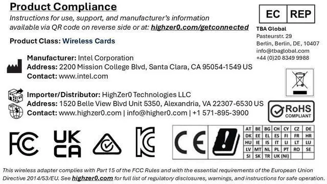 Alt view image 6 of 6 - HighZer0 Electronics Wireless-AC 8260 Half Mini PCIe Network Card | 867 Mbps with Bluetooth 4.2 Support | HMC WLAN Replacement Part 8260.HMWG Wi-Fi Card 8260HMW
