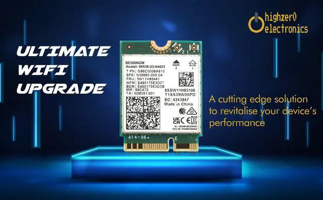 Alt view image 2 of 7 - HighZer0 Electronics BE200 WiFi 7 Card | M.2 PCIe WiFi Card | Tri-Band 2.4/5/6 GHz | Up to 5.8 Gbps | Gaming WiFi Card for PC | Supports Bluetooth 5.4 & Intel PCs with Windows 10/11 | BE200NGW