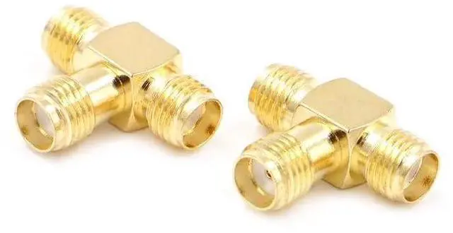 Main image of 1PCS SMA Female to 2x SMA Female Splitter Adapter RF Coax Coupling Nut barrel Connector Converter For WIFI 4G Antenna