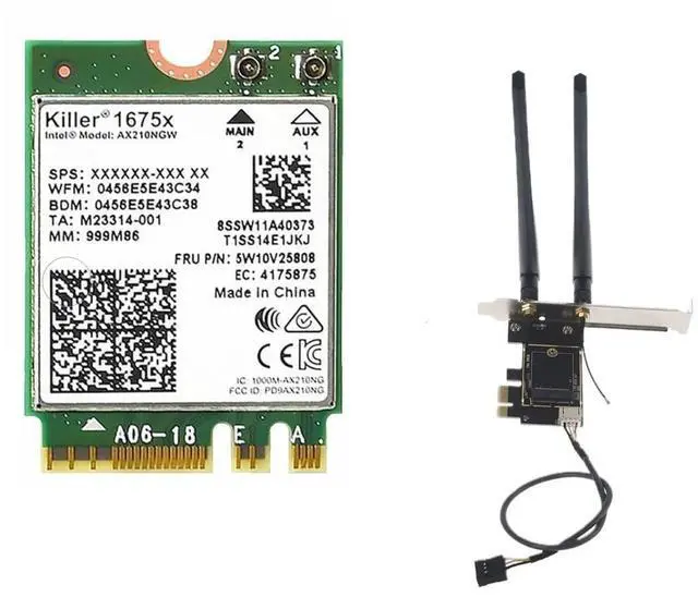 Main image of AX1675x Killer Series Desktop Wi-Fi 6E Kit | 2.4 Gbps | Bluetooth 5.3 Support | PCIe x4 | Tri Band 2.4/5/6 GHz No vPro AX210.NGWG.NVX